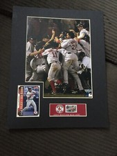 Red Sox USPS Matted WS 2004 Photo w Manny Ramirez Card & Massachusetts Stamp