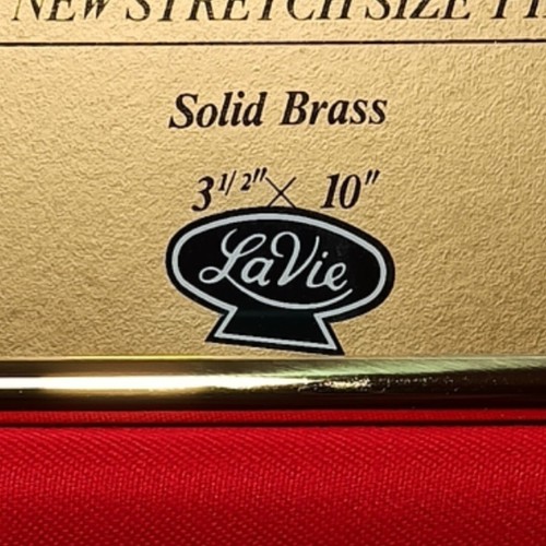 Rare Solid Brass 3.5" x 10" Vintage La Vie Panoramic Photo Frame With Box - Imagen 4 de 13