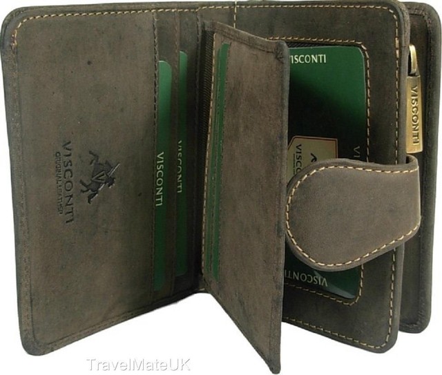 NEW LADIES VISCONTI BOW HUNTER OIL BROWN CUTE LEATHER PURSE WALLET TOP SELLER!!