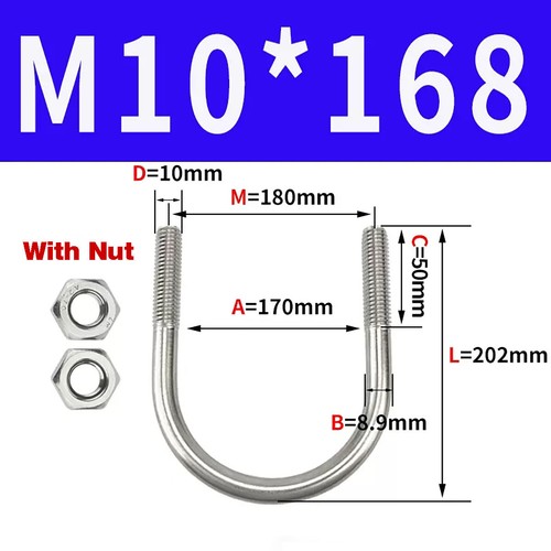 304 Stainless Steel U-Shaped Screw/U-Shaped Clamp/U-Shaped Bolt/Clip Pipe M6-M12 - Picture 74 of 85