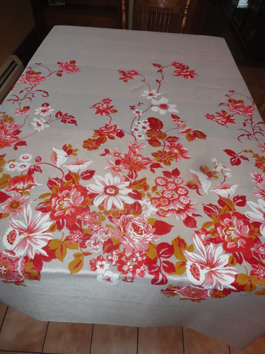 Vtg Fabric 1970's Sheer Pink Floral Panel Print 2 1/2 yards 58" wide - Picture 7 of 10
