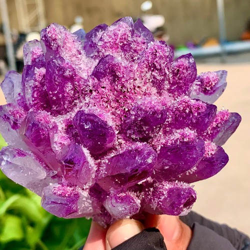 352G Newly discovered mineral samples of purple phantom quartz crystal clusters - Picture 7 of 20