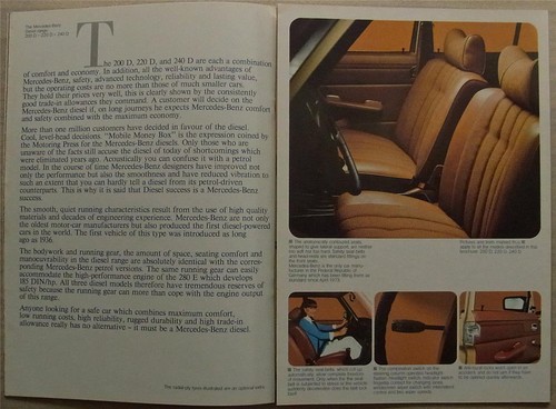 MERCEDES BENZ 200D 220D 240D Car Sales Brochure June 1973 #WZ 1526/00/02/0673 - Picture 3 of 4