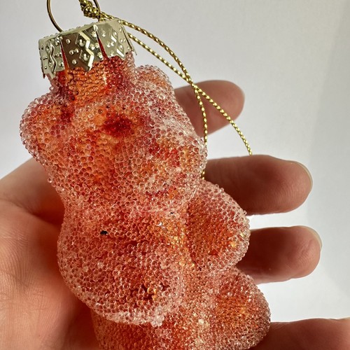 Jalea Bebé Bola de Vidrio Decoración de Navidad Adorno Naranja Rojo 7cm Oso Gomoso - Imagen 6 de 6