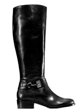 New Via Spiga Kali $398 Black Leather Tall Equestrian Riding Boots 41 10