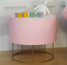 Pink Wooden Storage Ottoman Stool Home Kids Bedroom Decor Bedside Table Unit