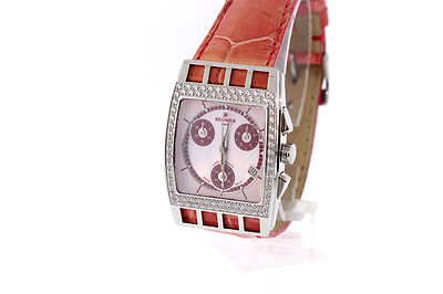 Unisex Regnier Paris F9090-PNK Cadrage Chronograph MOP Dial Stainless Watch