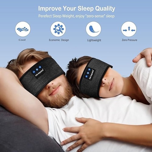 Auriculares para dormir de punto de tinta diadema Bluetooth auriculares suaves para dormir y deportes - Imagen 2 de 2