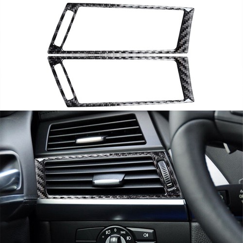 2pcs Carbon Fiber Sticker Dash Lower Air Vent Trim For BMW X5 E70 X6 E71 - Picture 1 of 10