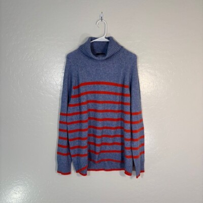 J. Crew Tipped Turtleneck Sweater Striped Supersoft Yarn Womens Plus Size XL NEW
