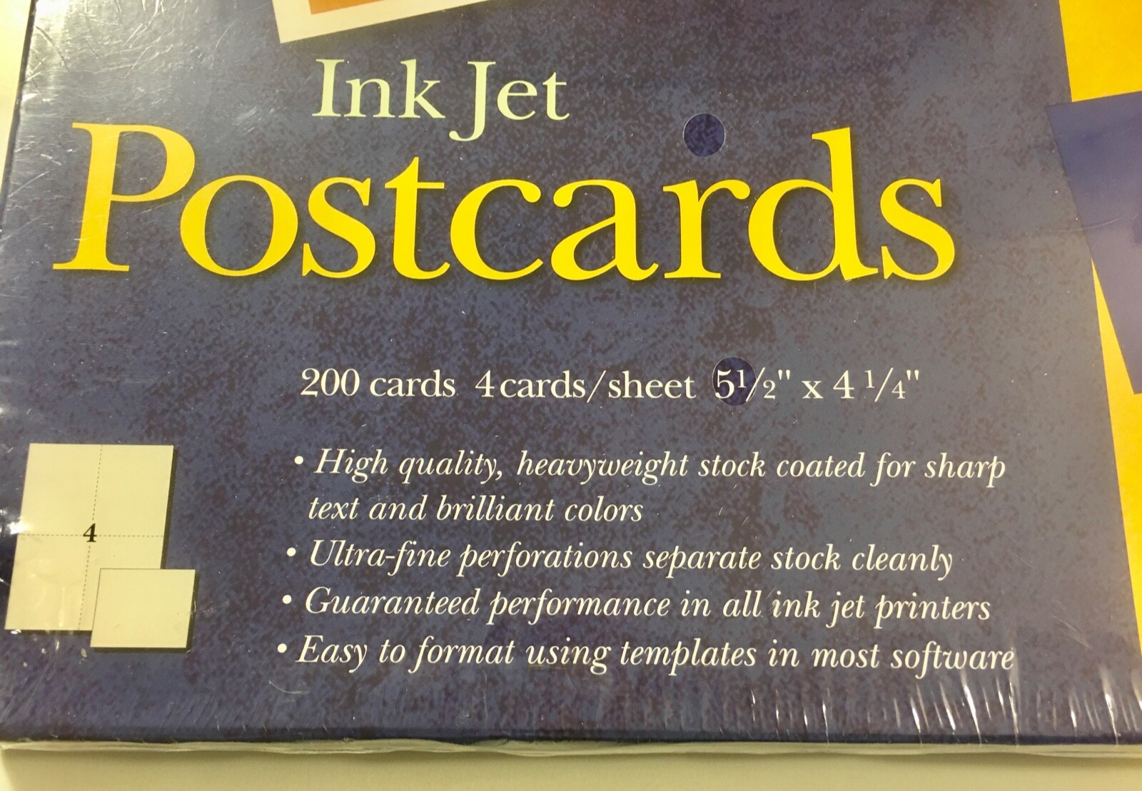 Avery 8387 Matte White Ink Jet Postcards 50 Sheets 200 Cards 5 1/2" x 4