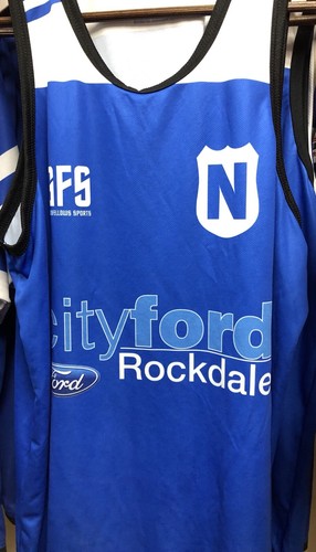 Game Player Issue Newtown Jets Training Singlet Jersey Sharks Feeder Bluebags . - Picture 2 of 2