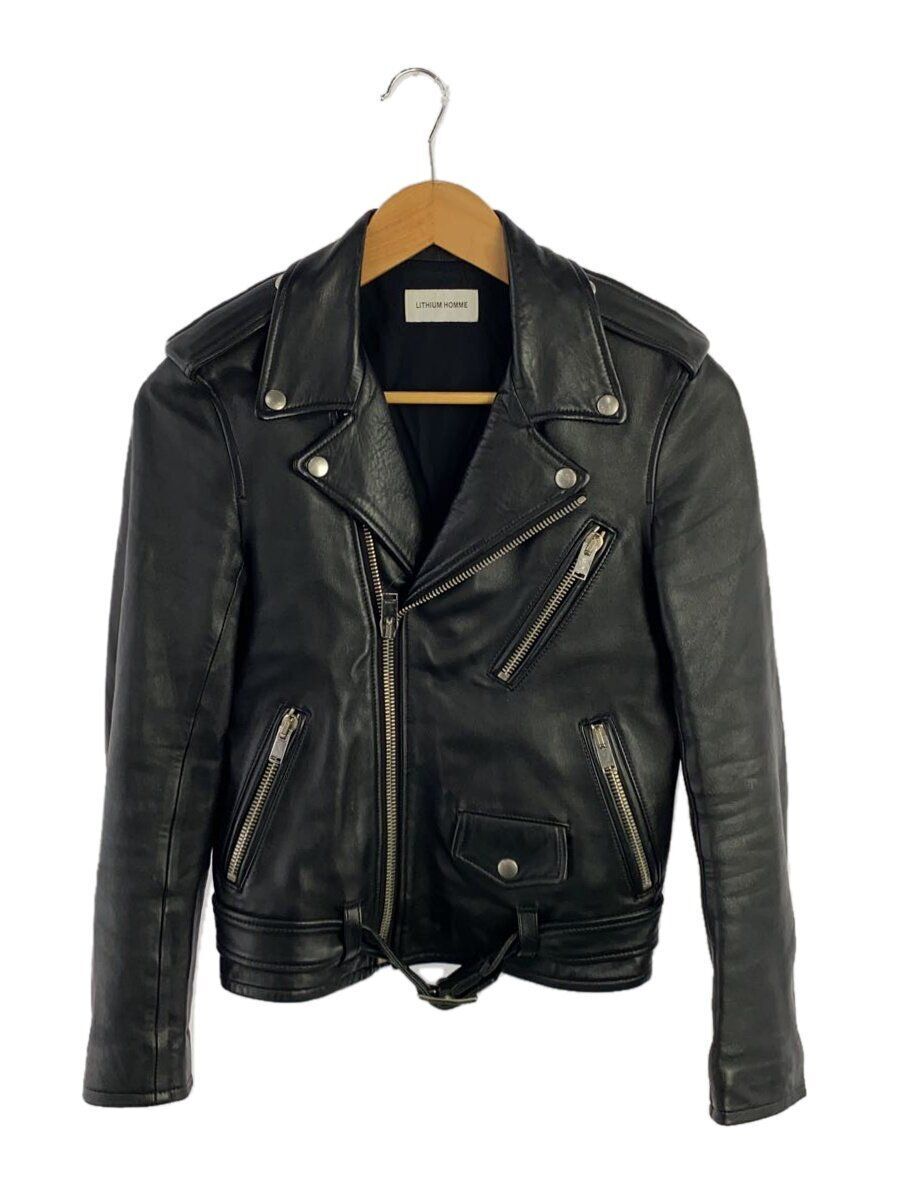 Lithium homme riders jacket double 40 sheep leather Black