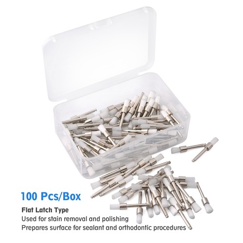 OneMed Einweg Dental Prophy Polierbürste Verriegelung flacher Typ weiß 100 Stck./Box - Bild 3 von 5