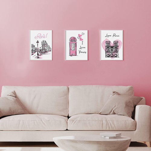 9 Piezas París Baño Decoración para Niñas París Arte de Pared París Tema Habitación Decoración Ro - Imagen 3 de 12