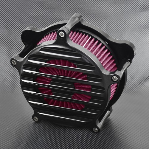 Chrome Stripe Air Cleaner Red Air Filter Fit For Harley Dyna 00-17 Touring 00-07 - Picture 5 of 6