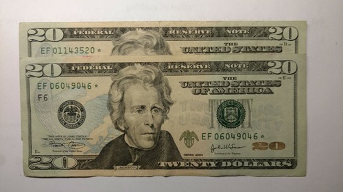 {2} FR-2090F* $20.00 Star Federal Reserve Note Circulated---