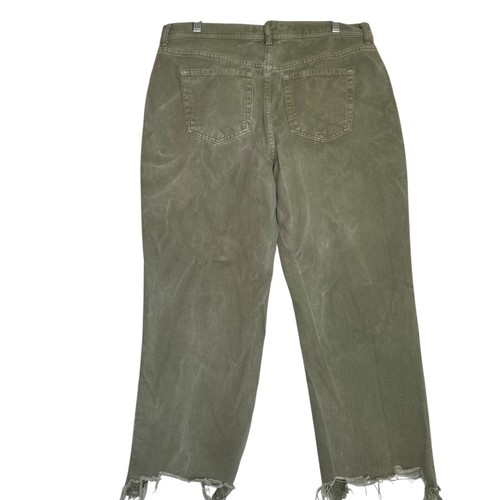 We the Free People 32 grüne Maggie Jeans Distressed Straight Button Fly ausgefranst - Bild 3 von 11