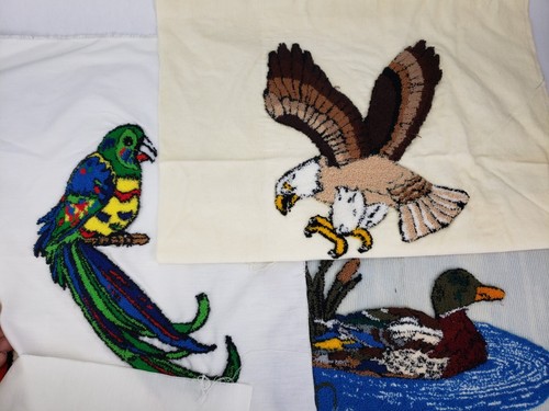 20x Vintage Latch Hook Kits Chenille Patch - Duck Poodle Dinosaur Cardinal Eagle - Picture 7 of 7