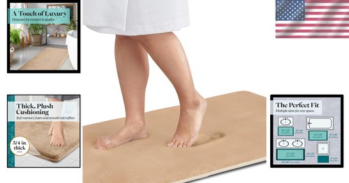 Super Cozy Non-Slip Memory Foam Bath Mat 24"x48" - Perfect for All Spaces - Picture 2 of 11