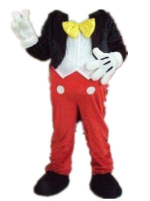 Mickey Mouse Mascot Costume suits Adults Size Halloween Party Dress No Head