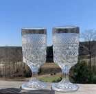 Set of 2 Vintage Anchor Hocking Wexford Stemmed Water Goblets-Beautiful!!!