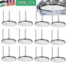 12 Pack 200W UFO Led High Bay Light Factory Warehouse Commercial Led Shop Lights