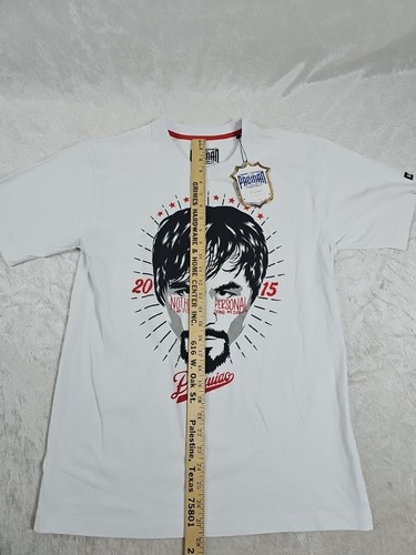 Manny Pacuiao Pacman Shirt L Adult Small White Short Sleeve Nothing Personal - Picture 4 of 9