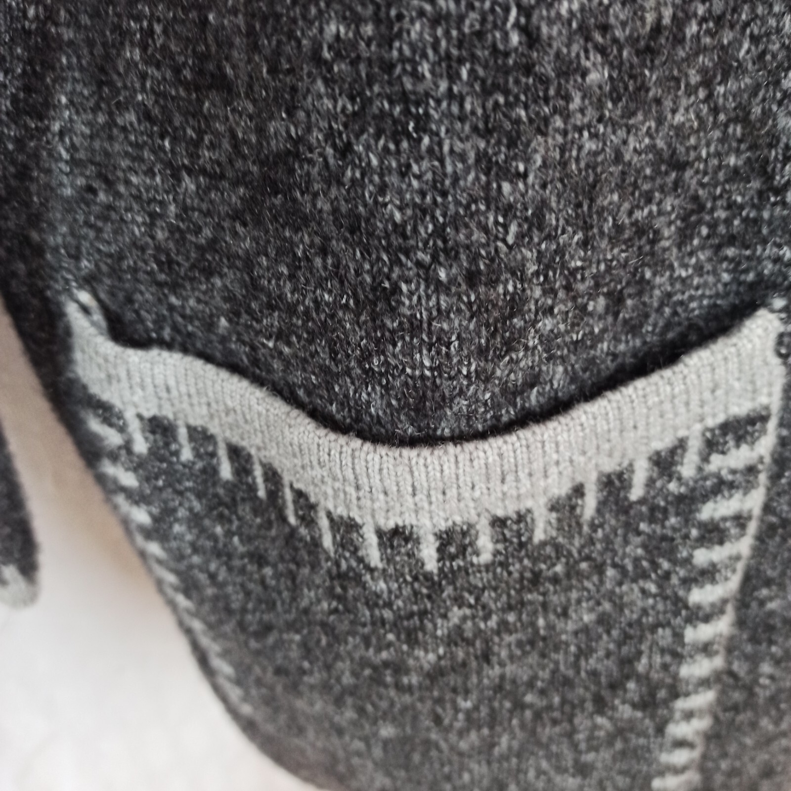 Damen Mantel Strick S548S Gr. -SM- passt L,44,46 Grau Strickjacke Lang Taschen