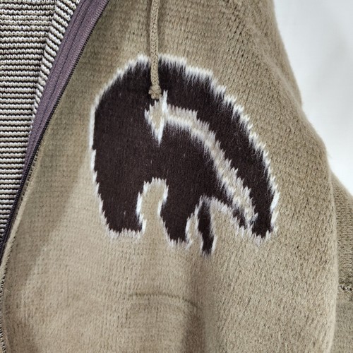 Native kichwa Nation handmade Alpaca sz large hooded coat tribal artisians Unisx - Picture 5 of 14