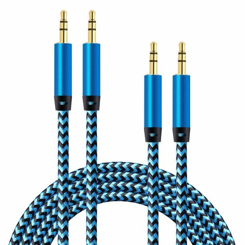 Cavo audio ausiliario da 2 CONFEZIONE cavo ausiliario da 3,5 mm maschio a maschio per cuffie auto iPhone - Foto 14 di 17
