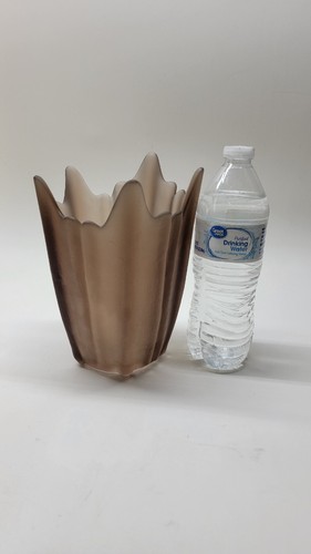 Vintage Wikingerglas MCM Braune Satinvase/Moderne der Mitte des Jahrhunderts - Bild 4 von 12
