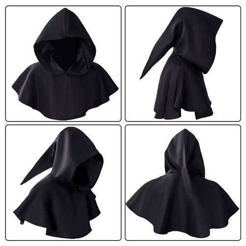 Medieval Priest Wizard Short Cloak Cosplay Gift Costume Witch Shawl Halloween  - Picture 3 of 10