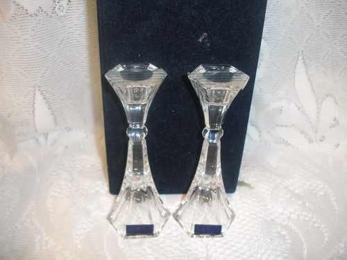Waterford Crystal Candle Holders Wedding Gift Set of 2 - Picture 8 of 12