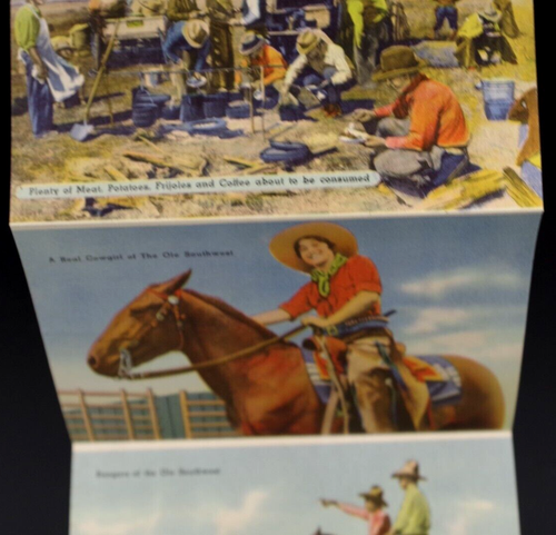 THE OLE SOUTHWEST SOUVENIR FOLDER POSTCARD WITH 18 PHOTO 1940's 1-248 - Picture 5 of 10