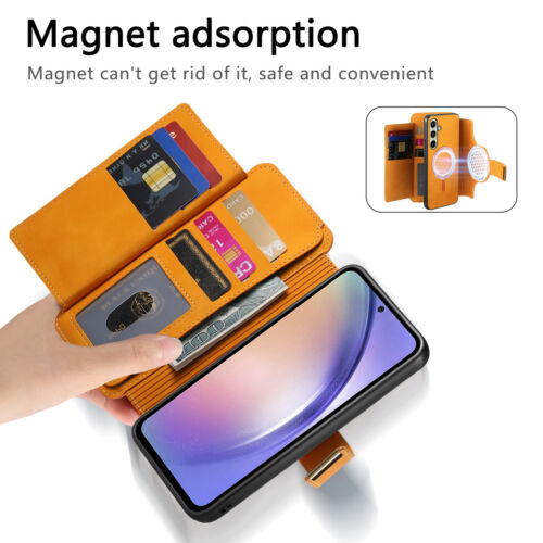 Detachable Wallet Case Zipper Ring Cover Case For Samsung Galaxy S24 FE S25Ultra - Bild 76 von 84
