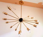14 Braccio Lucido Ottone Sputnik Classico Lampadario Ultimo Disegni Moderno