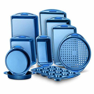 NutriChef NCBK10S 10-Piece Oven Baking Pans - Deluxe Carbon Steel Bakeware