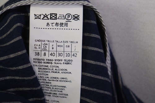 Weekend Max Mara Blue Cotton Linen Striped 2 Button Blazer Jacket 8 - Picture 18 of 20