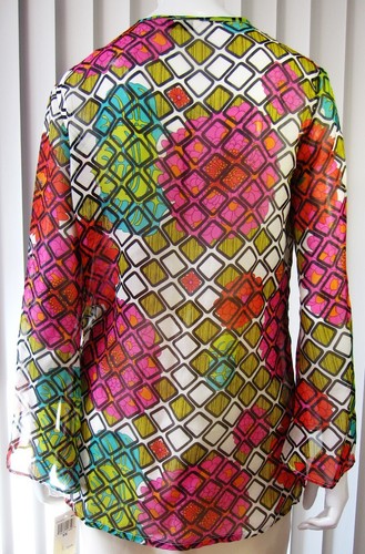 TRINA TURK 100% SILK SPA & SWIM COLLECTION Top COVER UP LONG SLEEVE SIZE XS - Picture 5 of 7