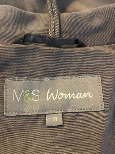 M&S Oversized Jacket Coat Size 18 Womens EU46 Grey Lyocell Pockets - Picture 3 of 11