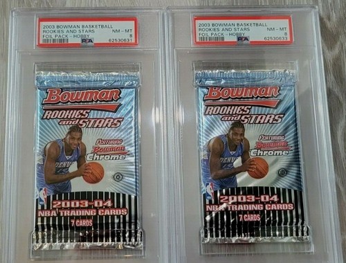 2003 Bowman Chrome Basketball Pack PSA 8 Graded Sealed LeBron James Rookie - Picture 7 of 8
