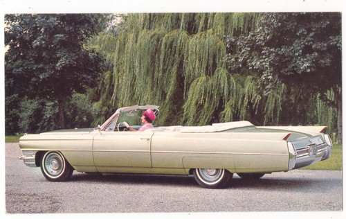 Cadillac 1964 convertible - postal publicitaria original de fábrica - Imagen 1 de 2