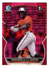 Anderson De Los Santos 2023 Bowman Chrome Pink Vapor Wave Refractor /199 Orioles