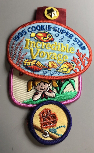 PATCH GSA Girl Scouts 1995 Cookie Super Star Incredible Voyage Fish Shells Coral - Picture 1 of 4