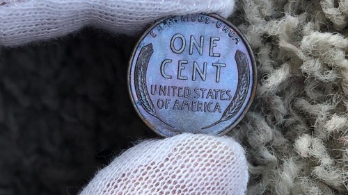 1920 Lincoln Cent GEM BU+++ STUNNING EXTRAORDINARY VIBRANT BLUE COLORS - Picture 7 of 8