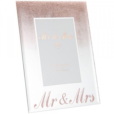 Mr Mrs Double 3D Picture Diamante Glitter Photo Frame Gift Wedding Anniversary