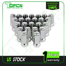 (24) 14x1.5 Acorn Lug Nuts Chrome 1.9'' Tall For Chevy Silverado 1500 GMC Ford