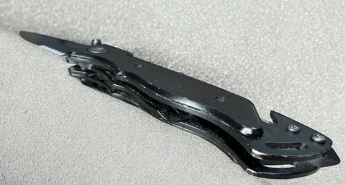ELEMENT Black Stainless Steel Liner Lock Rescue Pocket Knife - Picture 14 of 16