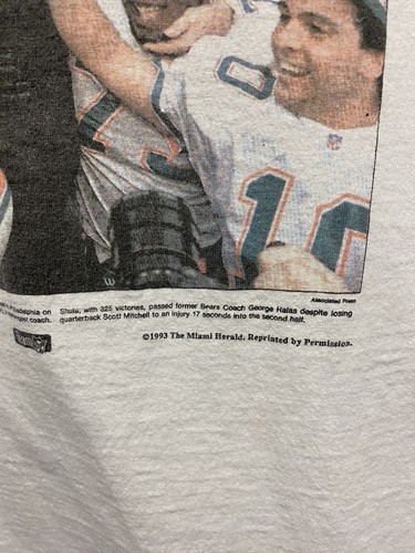 RARE!! Vintage Miami Dolphins “NFL’s All-Time Winner” Don Shula T-shirt! Size XL - Picture 4 of 7
